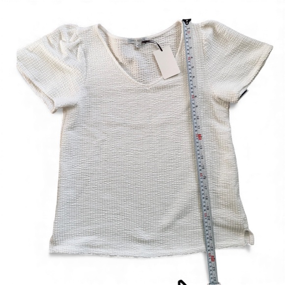 Green Envelope Los Angeles Textured Short Sleeve Top | Size M - Picture 7 of 8